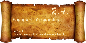 Rapaport Alexandra névjegykártya
